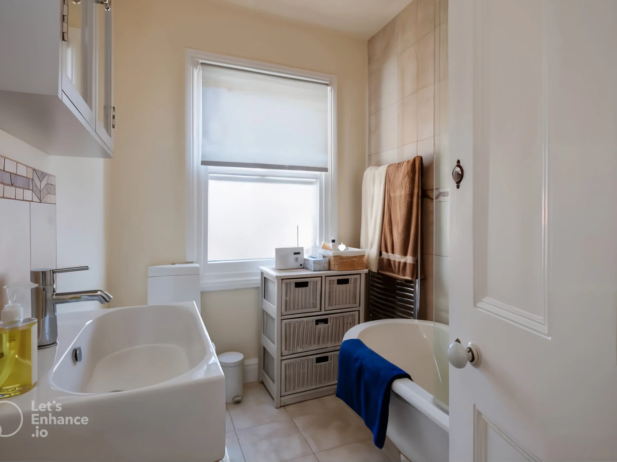 Bathroom painting in Hereford by Hereford Painters, small Victorian bathroom with fresh painted walls