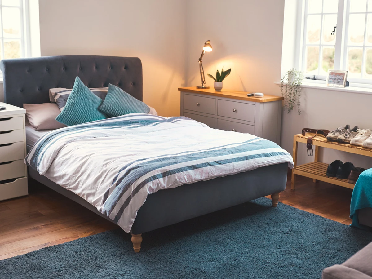 Feature wall painting in Hereford, teal teenage bedroom feature wall by Hereford Painters