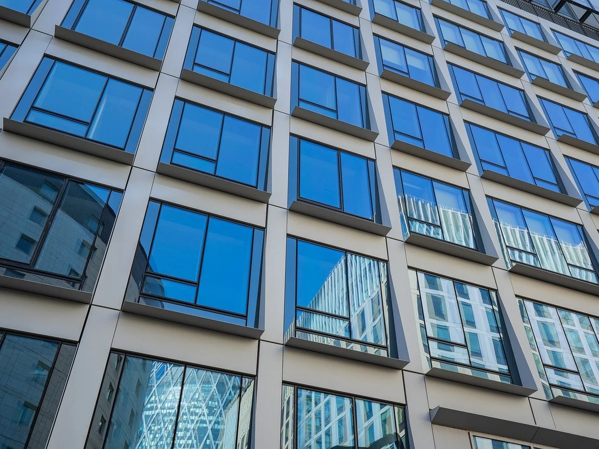 Commercial painting on modern glass office in Hereford by Hereford Painters, professional decorators