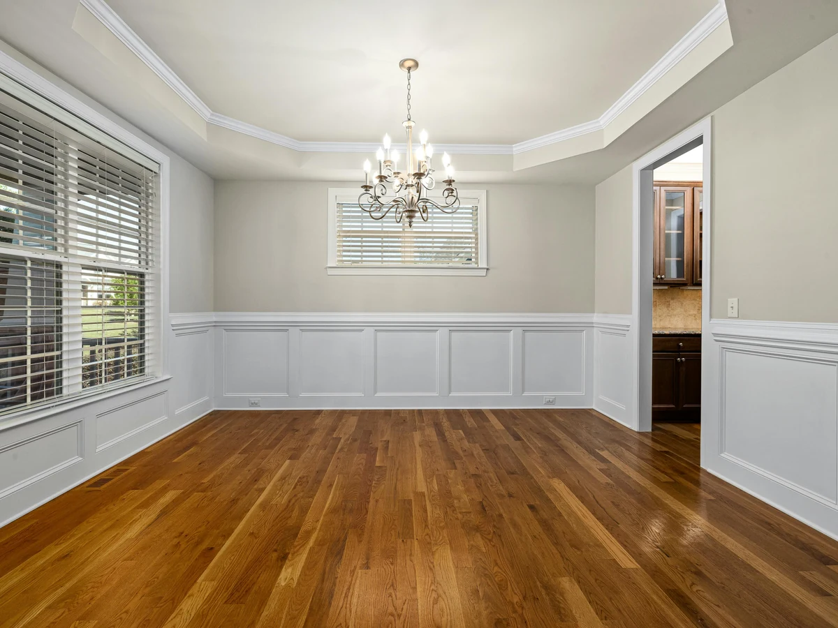 Empty formal dining room ready for painting by Hereford Painters in Hereford