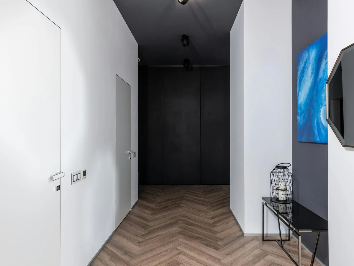 Minimalist dark hallway with painted doors in Hereford by Hereford Painters