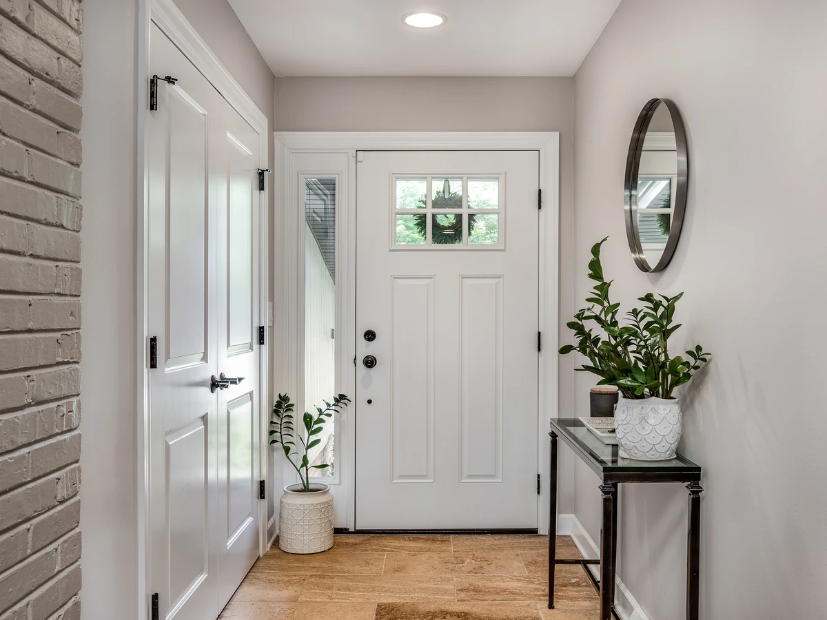 Modern white hallway with painted doors in Hereford by Hereford Painters