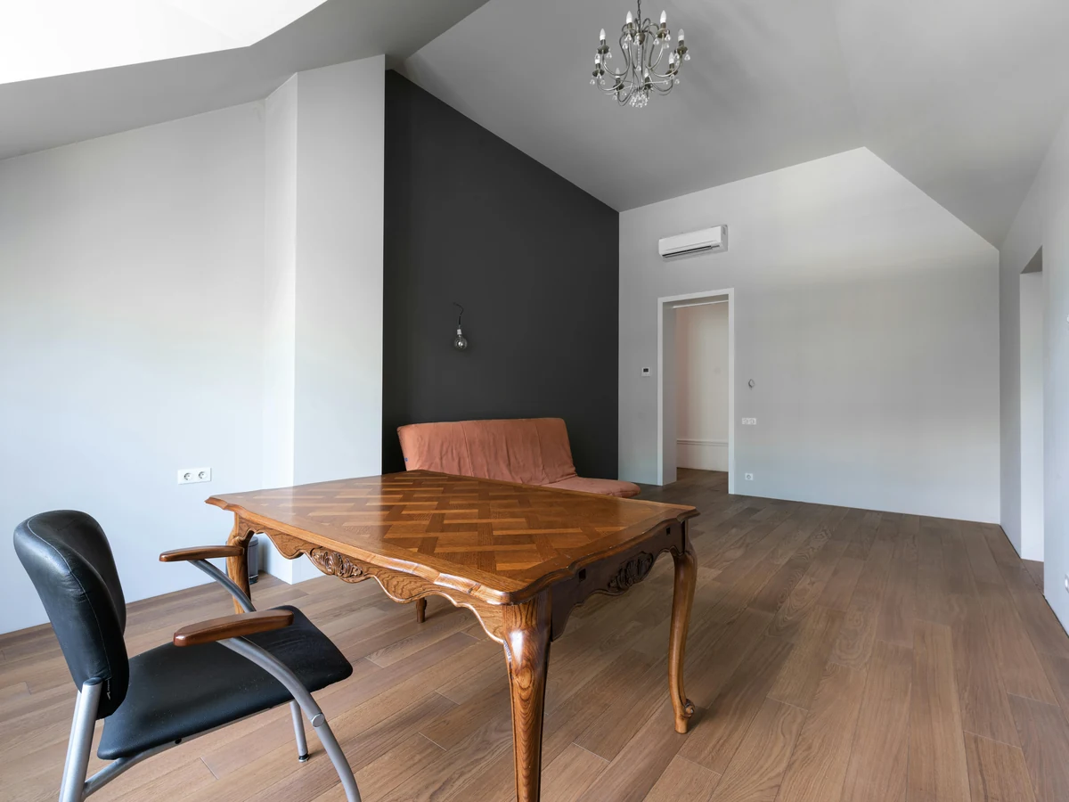 Home office painting with dark feature wall in Hereford by Hereford Painters, professional decorators