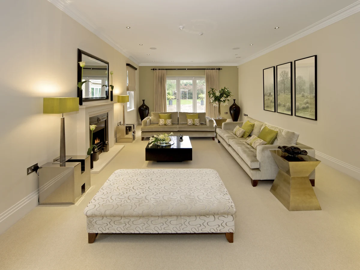 Living room painting in a large formal reception room in Ross-on-Wye by Hereford Painters