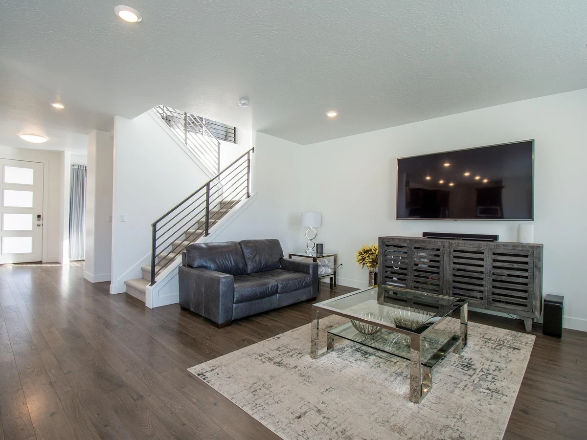 Modern living room painting in Hereford by Hereford Painters, freshly decorated contemporary space